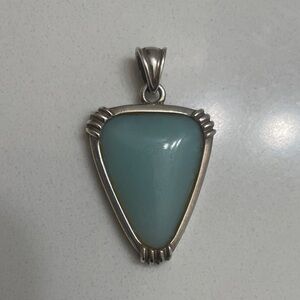 Amazonite and sterling silver pendant